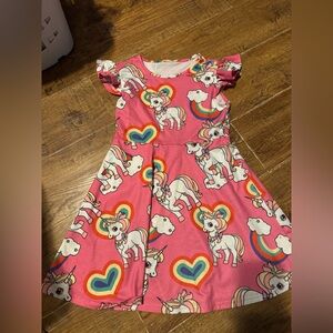 Girls unicorn dress 7/8